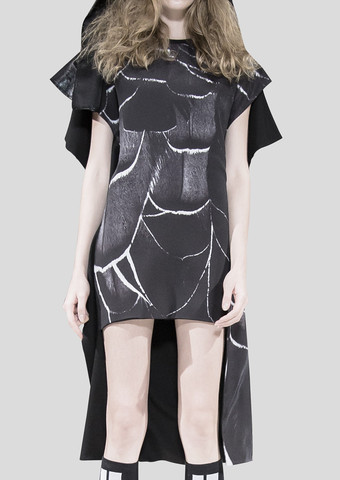 Feather Drawstring Dress
